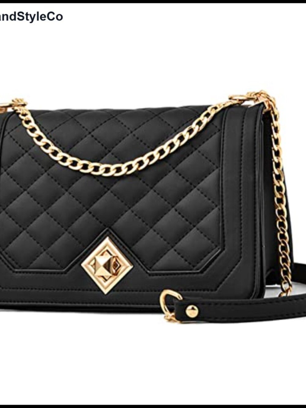 Women's Small Crossbody Bag PU Leather Quilted Purse with Chain Strap